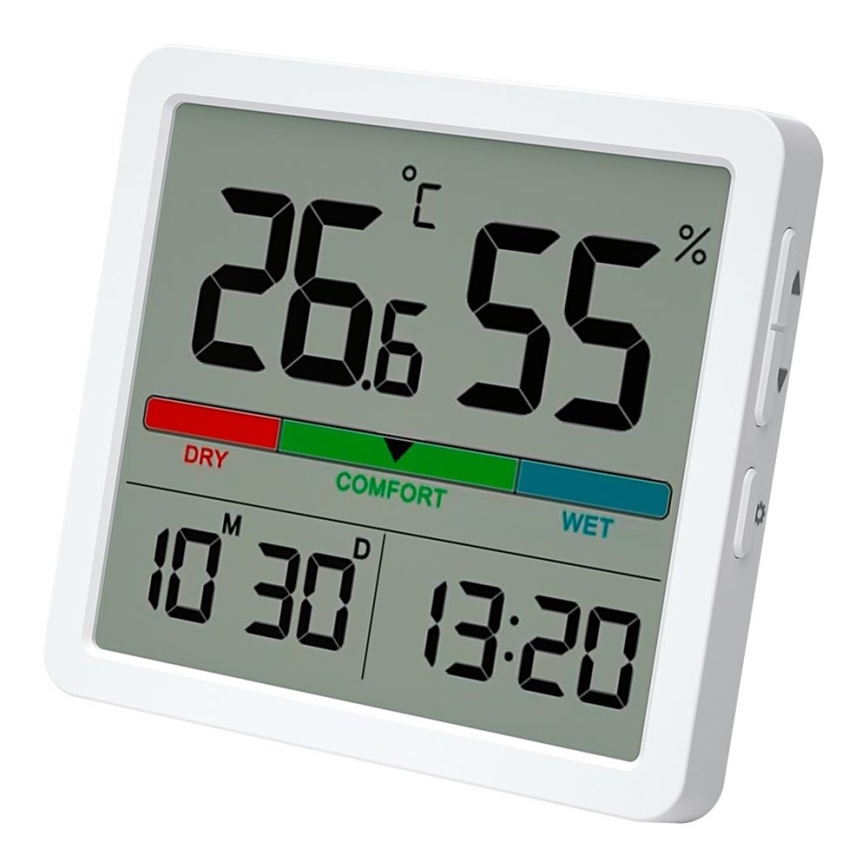 Winner Group - Termometro digital con pantalla LCD y medidor de humedad 2xCR2032 blanco