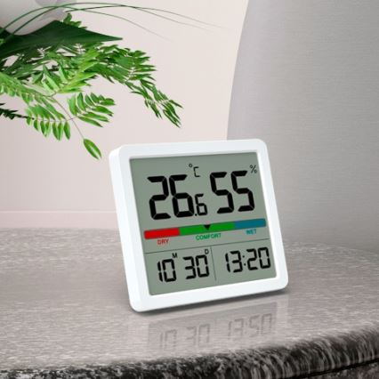 Winner Group - Termometro digital con pantalla LCD y medidor de humedad 2xCR2032 blanco