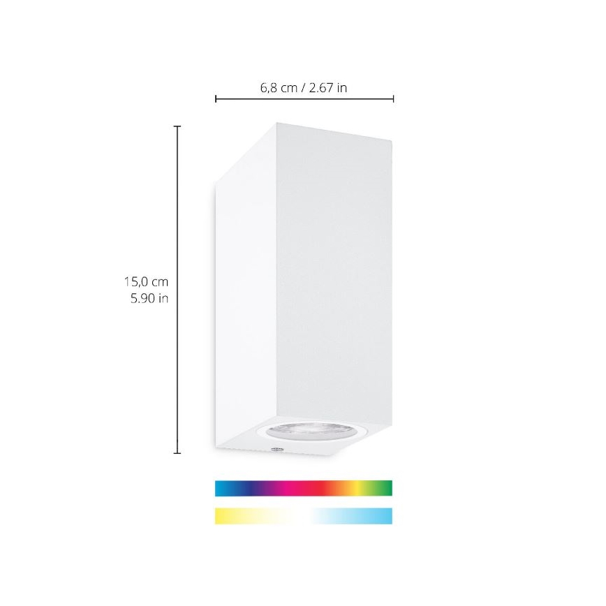 WiZ - Aplique LED RGBW regulable UP&DOWN 2xGU10/4,7W/230V 2200-6500K Wi-Fi CRI 90 blanco