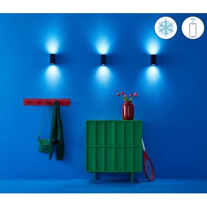 WiZ - Aplique LED RGBW regulable UP&DOWN 2xGU10/4,7W/230V 2200-6500K Wi-Fi CRI 90 negro