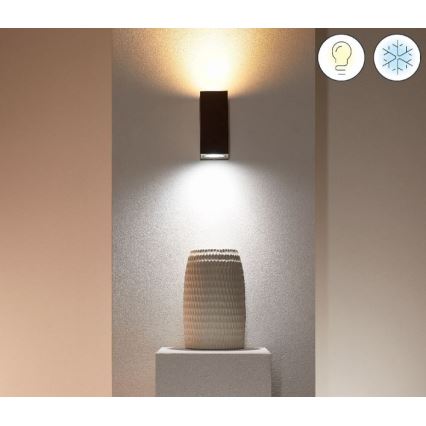 WiZ - Aplique LED RGBW regulable UP&DOWN 2xGU10/4,7W/230V 2200-6500K Wi-Fi CRI 90 negro