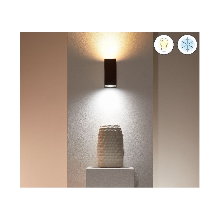 WiZ - Aplique LED RGBW regulable UP&DOWN 2xGU10/4,7W/230V 2200-6500K Wi-Fi CRI 90 negro