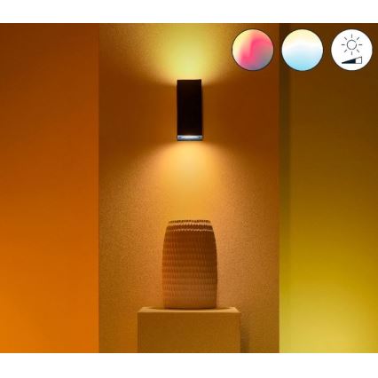 WiZ - Aplique LED RGBW regulable UP&DOWN 2xGU10/4,7W/230V 2200-6500K Wi-Fi CRI 90 negro