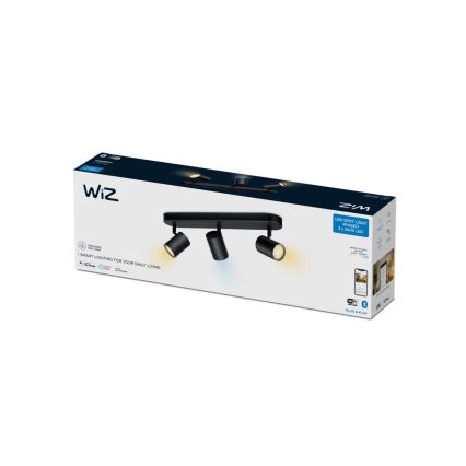 WiZ - Foco LED regulable IMAGEO 3xGU10/4,9W/230V 2700-6500K Wi-Fi CRI 90 negro