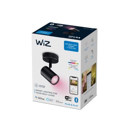 WiZ - LED RGBW Foco regulable IMAGEO 1xGU10/4,9W/230V CRI 90 Wi-Fi negro