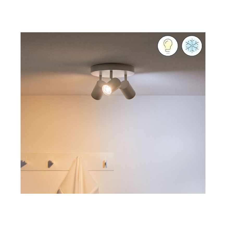 WiZ - LED RGBW Foco regulable IMAGEO 3xGU10/4,9W/230V 2200-6500K Wi-Fi CRI 90 blanco