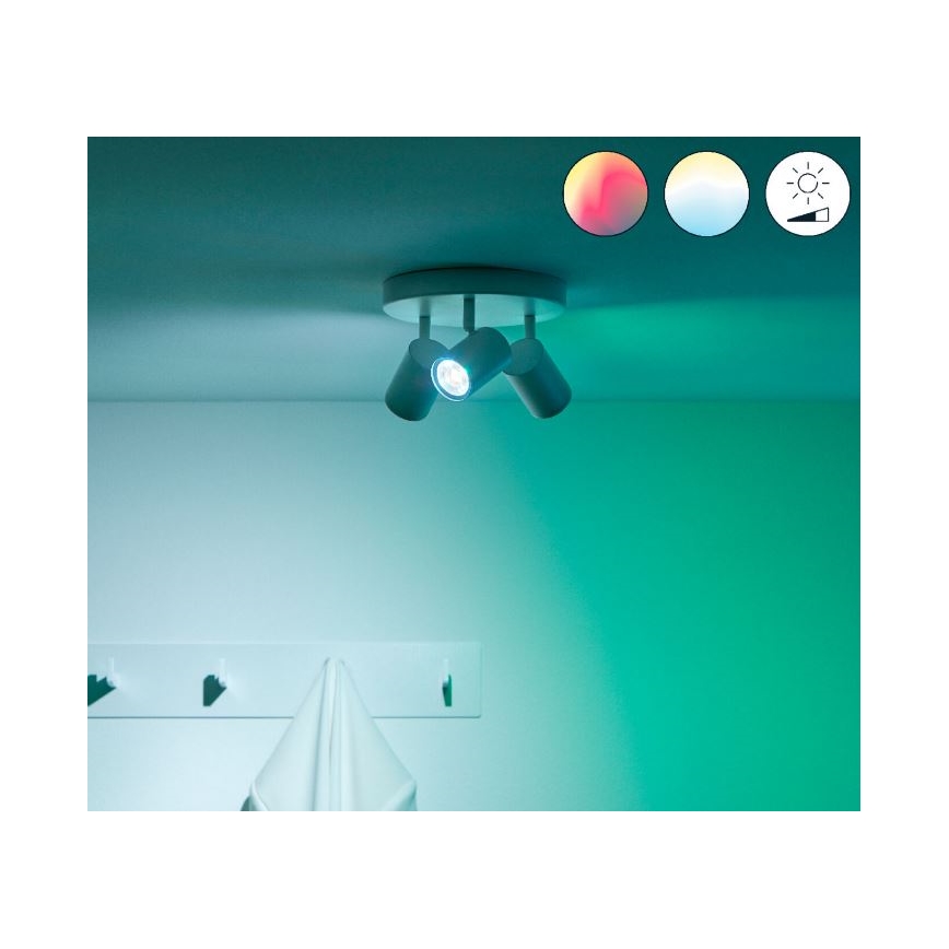 WiZ - LED RGBW Foco regulable IMAGEO 3xGU10/4,9W/230V 2200-6500K Wi-Fi CRI 90 blanco