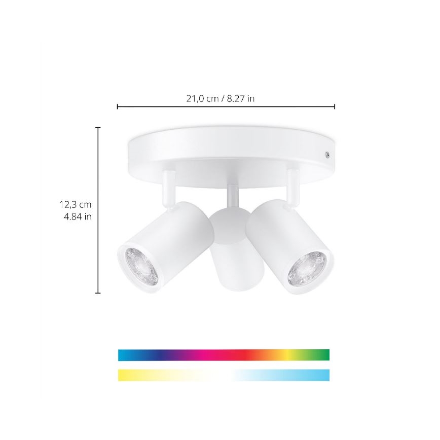 WiZ - LED RGBW Foco regulable IMAGEO 3xGU10/4,9W/230V 2200-6500K Wi-Fi CRI 90 blanco