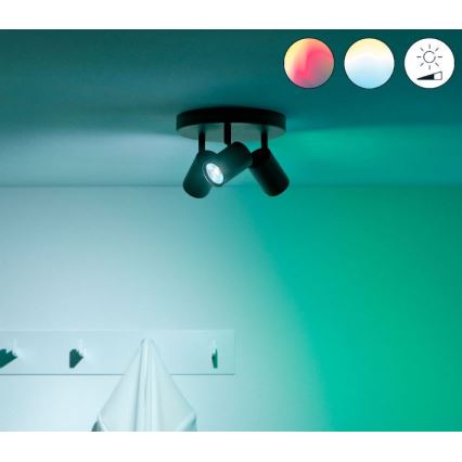 WiZ - LED RGBW Foco regulable IMAGEO 3xGU10/4,9W/230V 2200-6500K Wi-Fi CRI 90 negro