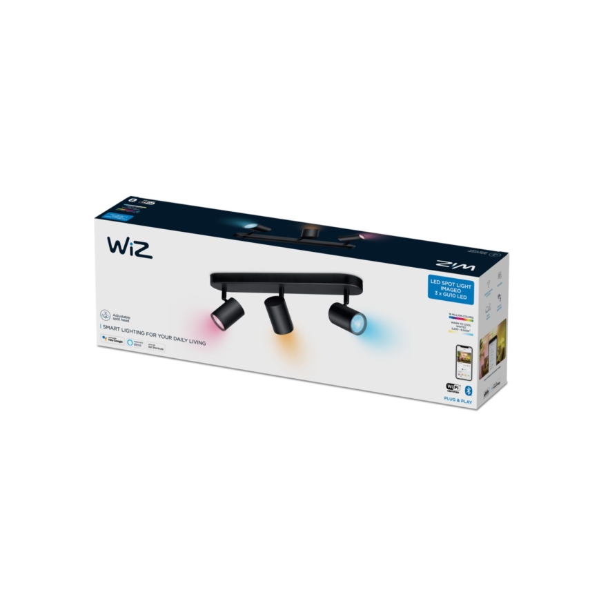 WiZ - LED RGBW Foco regulable IMAGEO 3xGU10/4,9W/230V 2200-6500K Wi-Fi CRI 90 negro