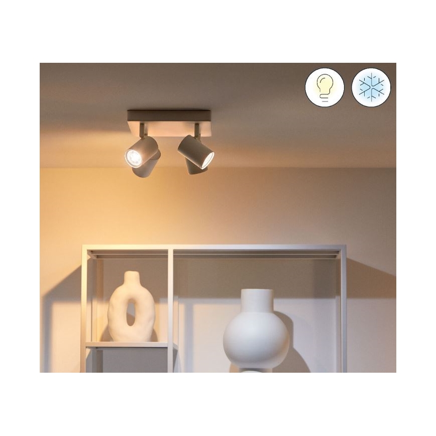 WiZ - LED RGBW Foco regulable IMAGEO 4xGU10/4,9W/230V 2200-6500K Wi-Fi CRI 90 blanco