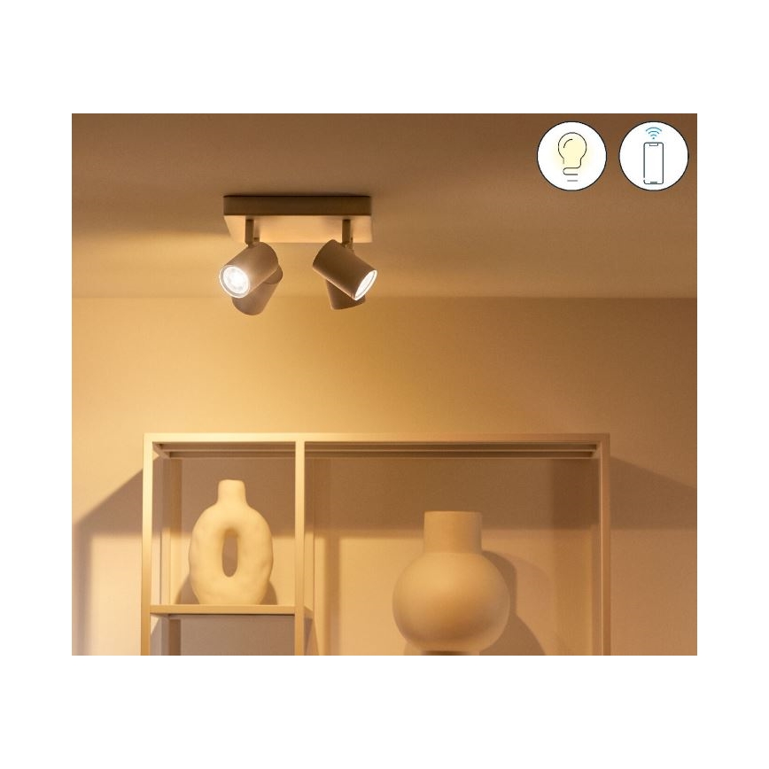 WiZ - LED RGBW Foco regulable IMAGEO 4xGU10/4,9W/230V 2200-6500K Wi-Fi CRI 90 blanco