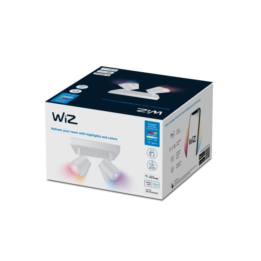 WiZ - LED RGBW Foco regulable IMAGEO 4xGU10/4,9W/230V 2200-6500K Wi-Fi CRI 90 blanco