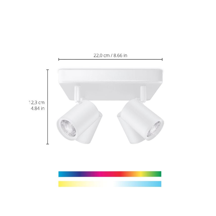 WiZ - LED RGBW Foco regulable IMAGEO 4xGU10/4,9W/230V 2200-6500K Wi-Fi CRI 90 blanco