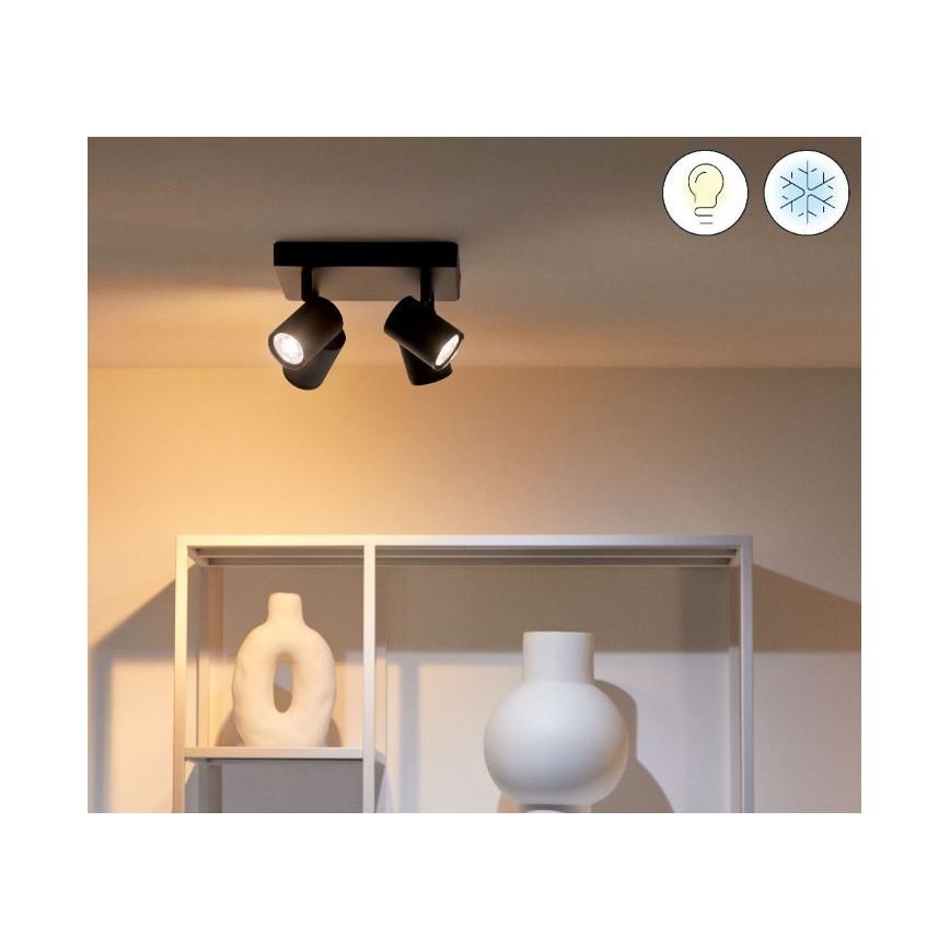 WiZ - LED RGBW Foco regulable IMAGEO 4xGU10/4,9W/230V 2200-6500K Wi-Fi CRI 90 negro