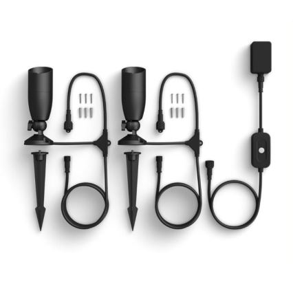 WiZ - JUEGO 2x LED RGBW Lámpara de exterior regulable SPOT LED/10W/230V 2700-5000K IP65 Wi-Fi