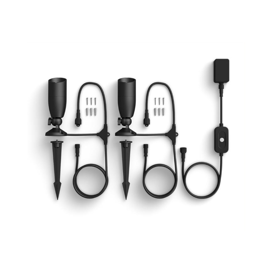 WiZ - JUEGO 2x LED RGBW Lámpara de exterior regulable SPOT LED/10W/230V 2700-5000K IP65 Wi-Fi