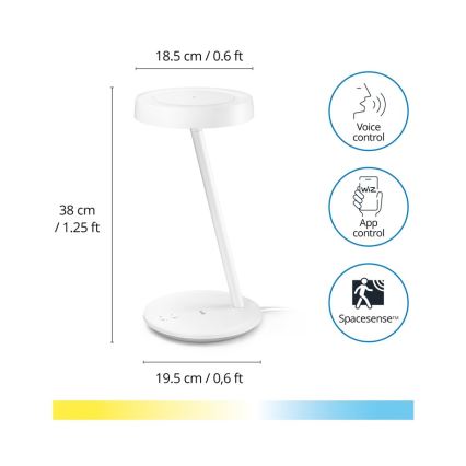 WiZ - Lámpara de mesa LED regulable PORTRAIT LED/10W/5V Wi-Fi 2700-6500K CRI 90