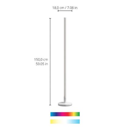 WiZ - Lámpara de pie LED RGBW regulable POLO LED/13W/230V 2200-6500K Wi-Fi