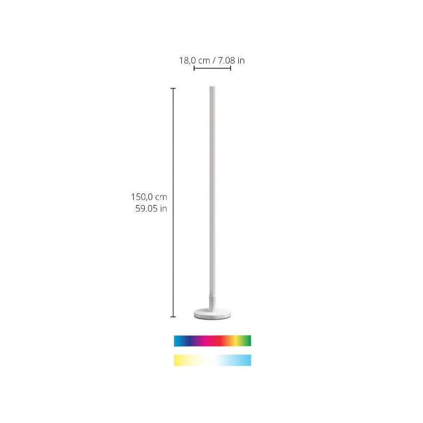 WiZ - Lámpara de pie LED RGBW regulable POLO LED/13W/230V 2200-6500K Wi-Fi