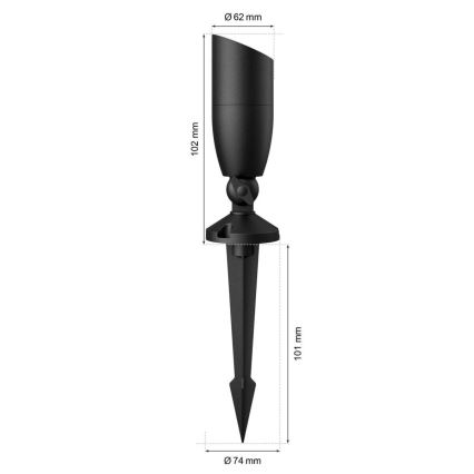 WiZ - LED RGBW Foco exterior regulable SPOT LED/4W/12V 2700K-5000K IP65 Wi-Fi