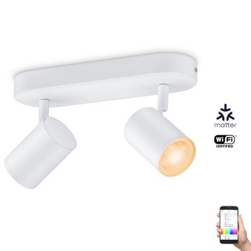 WiZ - LED RGBW Foco regulable IMAGEO 2xGU10/4,9W/230V 2200-6500K Wi-Fi CRI 90 blanco