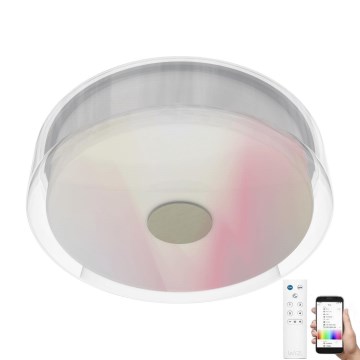 WiZ - LED RGBW Plafón de baño regulable LUNAR LED/23W/230V IP23 Wi-Fi + mando a distancia