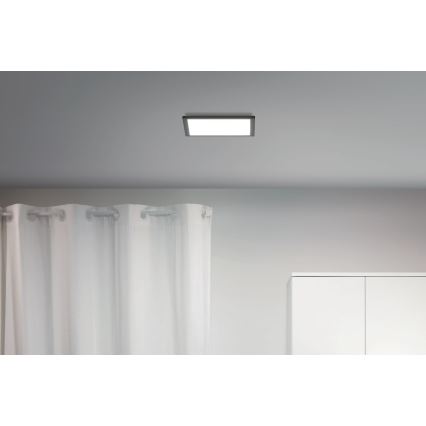 WiZ - Plafón LED regulable SUPERSLIM LED/12W/230V 2700-6500K Wi-Fi negro