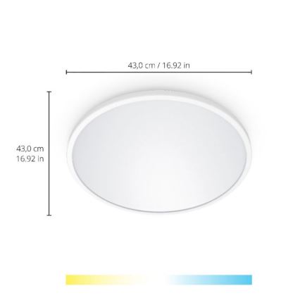 WiZ - Plafón LED regulable SUPERSLIM LED/22W/230V 2700-6500K Wi-Fi blanco