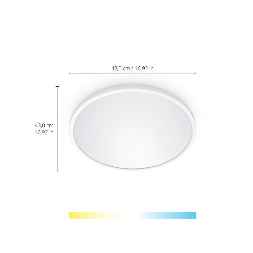 WiZ - Plafón LED regulable SUPERSLIM LED/22W/230V 2700-6500K Wi-Fi blanco