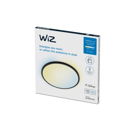 WiZ - Plafón LED regulable SUPERSLIM LED/22W/230V 2700-6500K Wi-Fi negro