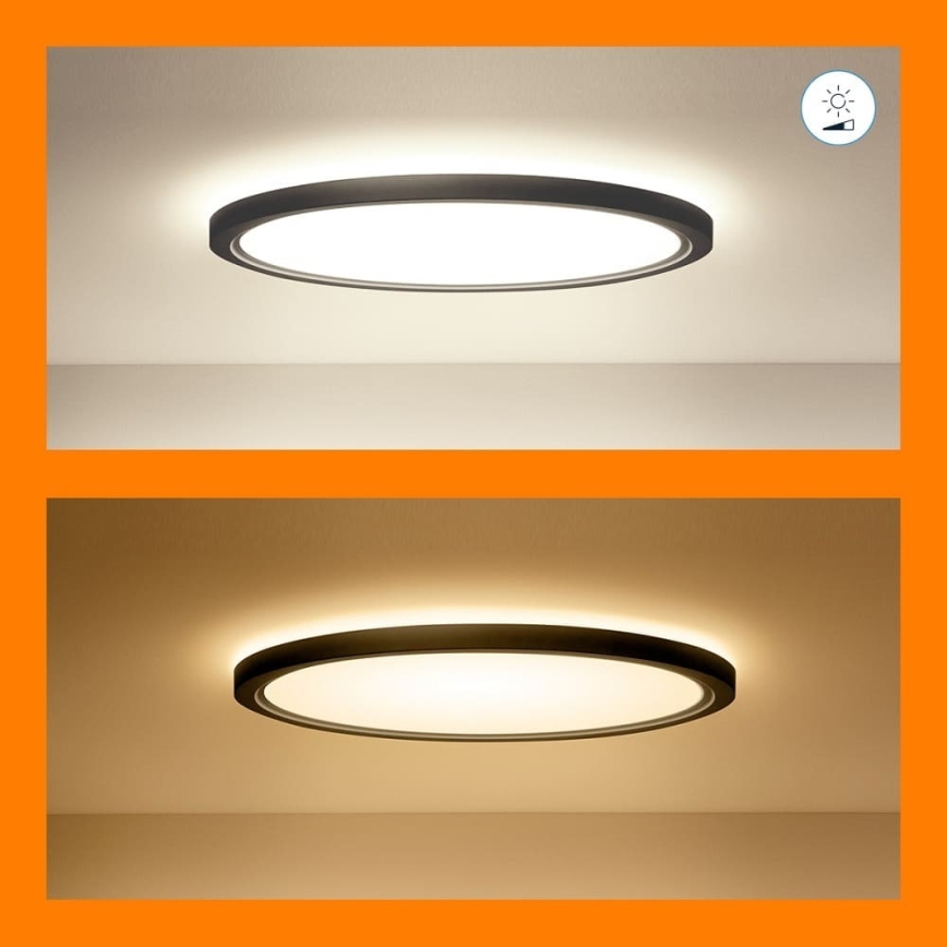 WiZ - Plafón LED RGB regulable SUPERSLIM LED/32W/230V 2700-6500K Wi-Fi negro