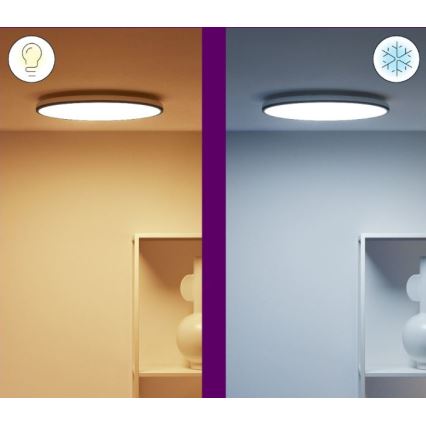 WiZ - Plafón LED RGBW regulable RUNE LED/21W/230V 2700-6500K Wi-Fi negro
