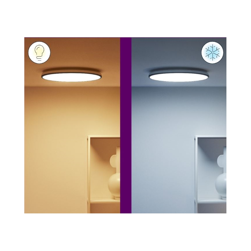 WiZ - Plafón LED RGBW regulable RUNE LED/21W/230V 2700-6500K Wi-Fi negro