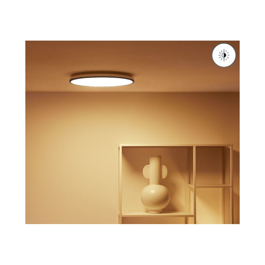 WiZ - Plafón LED RGBW regulable RUNE LED/21W/230V 2700-6500K Wi-Fi negro