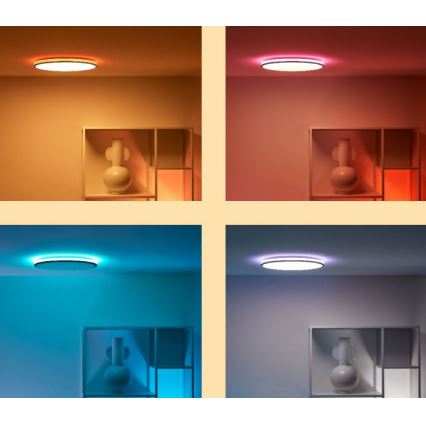 WiZ - Plafón LED RGBW regulable RUNE LED/21W/230V 2700-6500K Wi-Fi negro