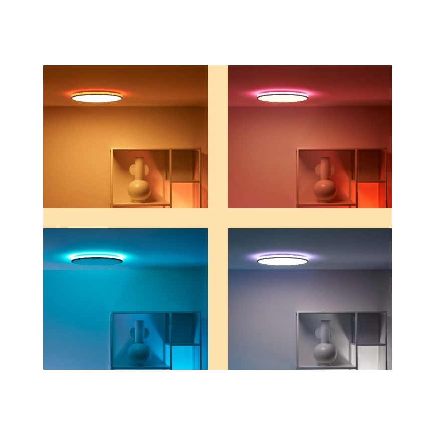 WiZ - Plafón LED RGBW regulable RUNE LED/21W/230V 2700-6500K Wi-Fi negro