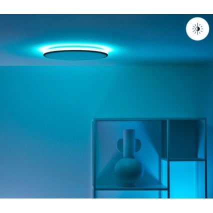 WiZ - Plafón LED RGBW regulable RUNE LED/21W/230V 2700-6500K Wi-Fi negro