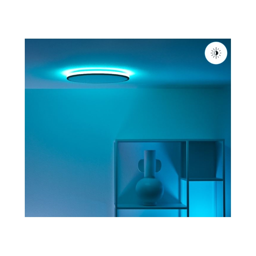 WiZ - Plafón LED RGBW regulable RUNE LED/21W/230V 2700-6500K Wi-Fi negro