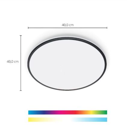 WiZ - Plafón LED RGBW regulable RUNE LED/21W/230V 2700-6500K Wi-Fi negro