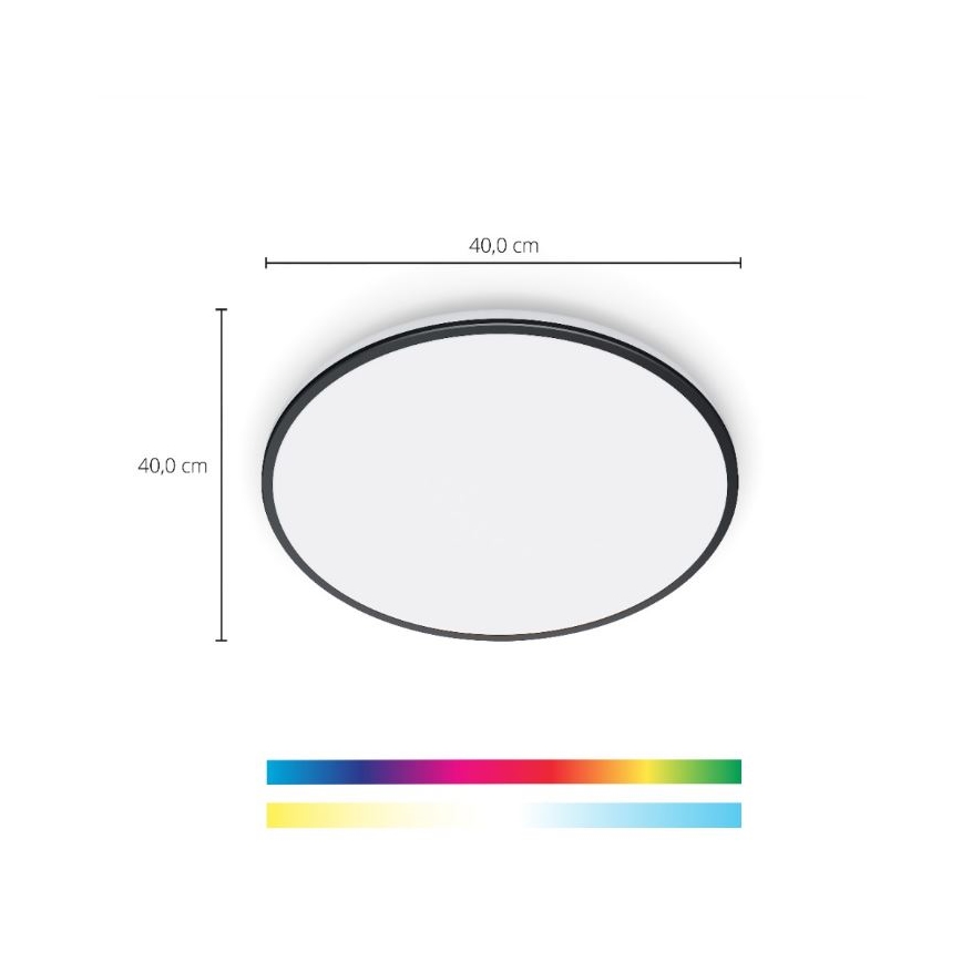 WiZ - Plafón LED RGBW regulable RUNE LED/21W/230V 2700-6500K Wi-Fi negro