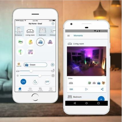 WiZ - LED RGBW Plafón de baño regulable LUNAR LED/23W/230V IP23 Wi-Fi + mando a distancia