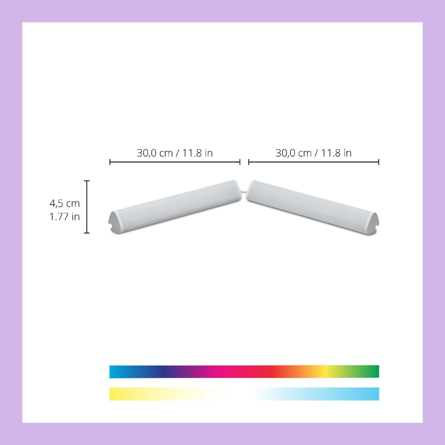 WiZ - SET 2x LED RGBW Lámpara regulable BAR LED/5,5W/230V 2200-6500K Wi-Fi