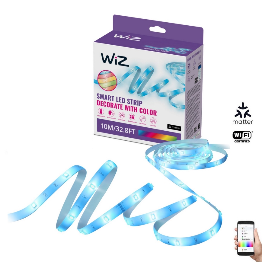 WiZ - Tira LED RGBW regulable 10m LED/12W/230V 2700-6500K Wi-Fi