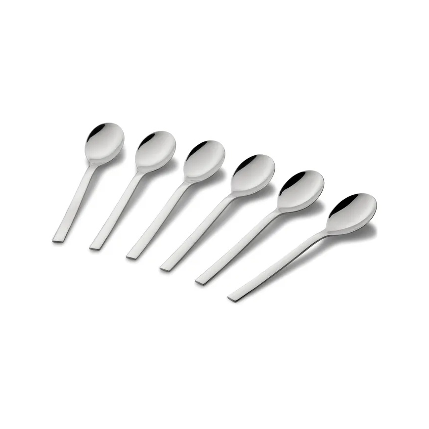 WMF - Juego de 6 cucharillas de café NUOVA, largas