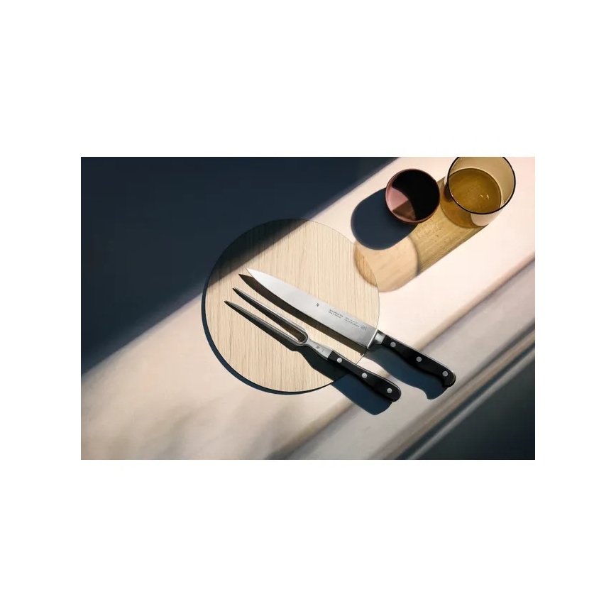 WMF - Juego de cuchillo y tenedor para carne SPITZENKLASSE PLUS, 2 unidades