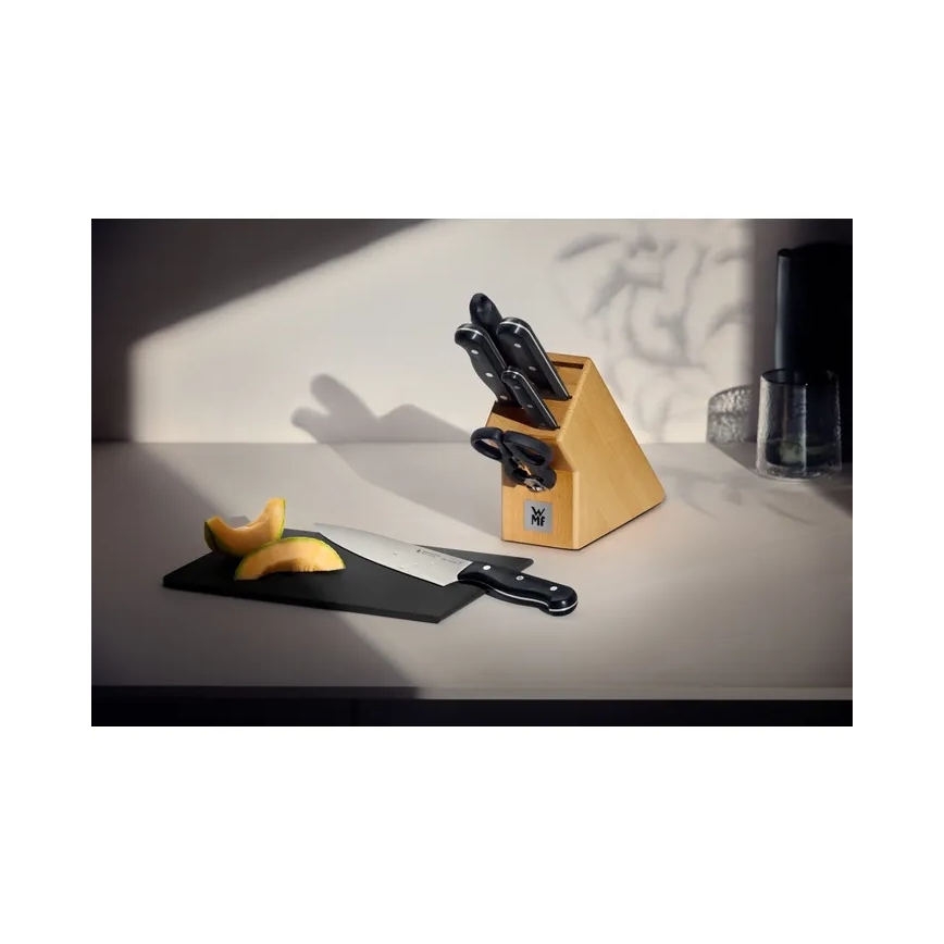 WMF - Juego de cuchillos de cocina en bloque SPITZENKLASSE PLUS de 6 piezas
