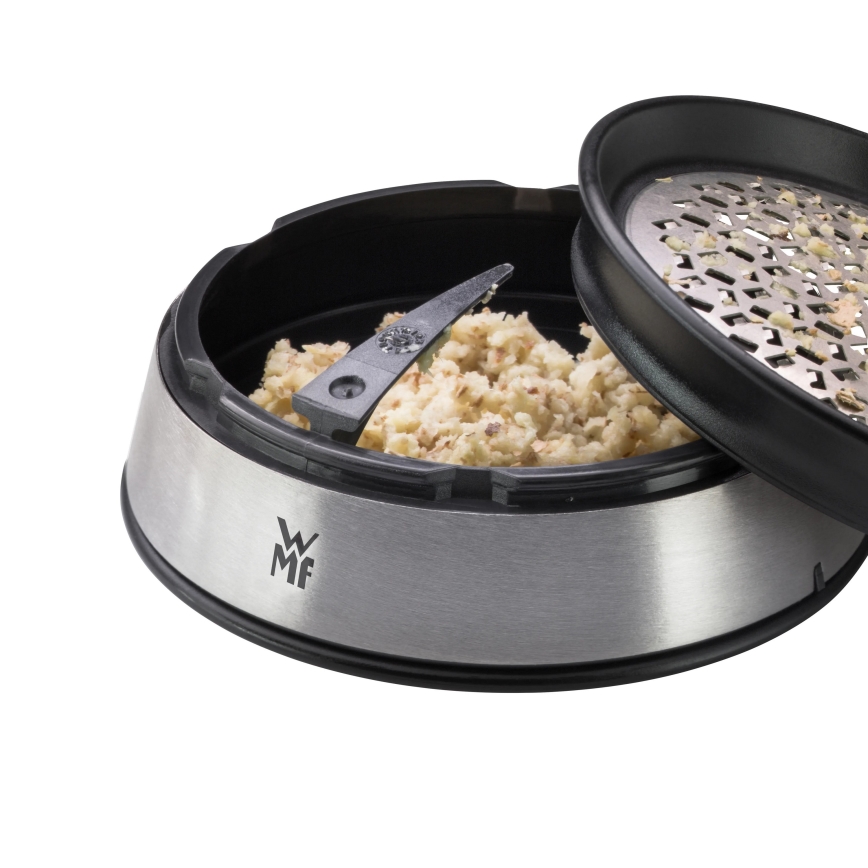 WMF - Rallador de jengibre, diámetro 9 cm, acero inoxidable/negro