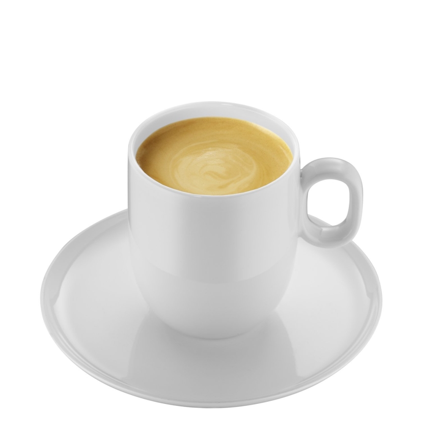 WMF - SET 2x Taza para café crème con un platillo BARISTA 170 ml blanco