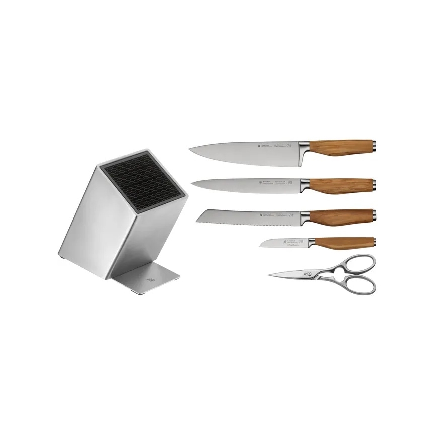 WMF - Set de cuchillos de cocina con bloque GRAND WOOD, 6 piezas
